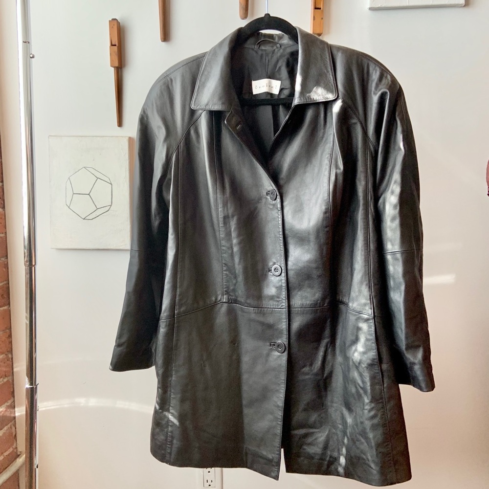Vericci Black Leather Jacket, Medium $20